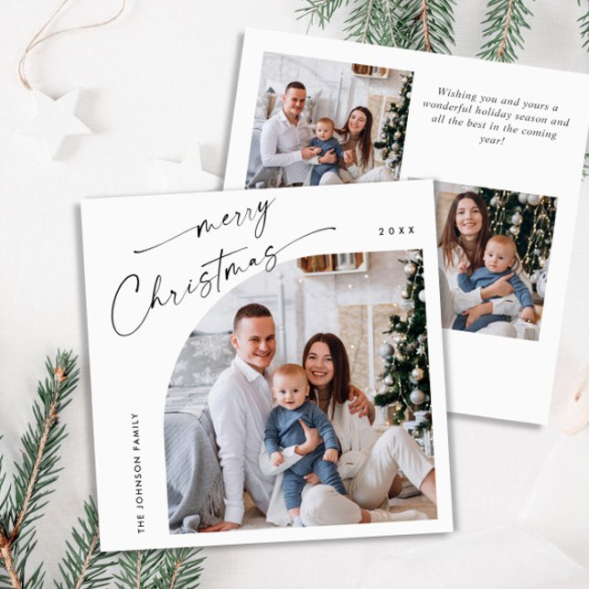 Simple Elegant Stylish 3 PHOTO Christmas Greeting Holiday Card (Creator Uploaded)