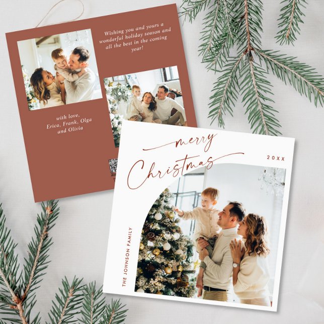 Simple Elegant Stylish 3 PHOTO Christmas Greeting Holiday Card (Creator Uploaded)