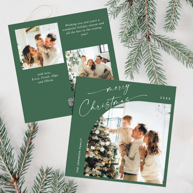Simple Elegant Stylish 3 PHOTO Christmas Greeting Holiday Card (Creator Uploaded)