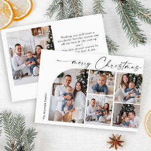 Simple Elegant Stylish 6 PHOTO Christmas Greeting Holiday Card