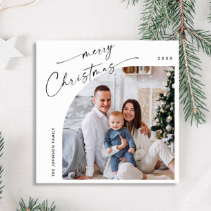 Simple Elegant Stylish PHOTO Christmas Greeting Holiday Card