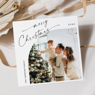 Simple Elegant Stylish PHOTO Christmas Greeting Holiday Card