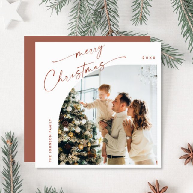 Simple Elegant Stylish PHOTO Christmas Greeting Holiday Card (Creator Uploaded)