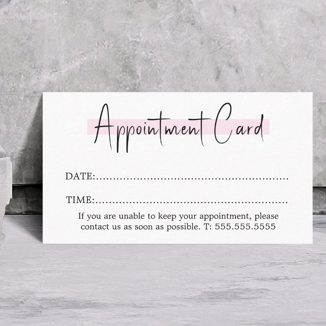 Simple Elegant Stylish White Rose Salon  Appointment Card (Creator Uploaded)