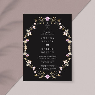 Simple Elegant Summer Wildflower Wedding Invitation