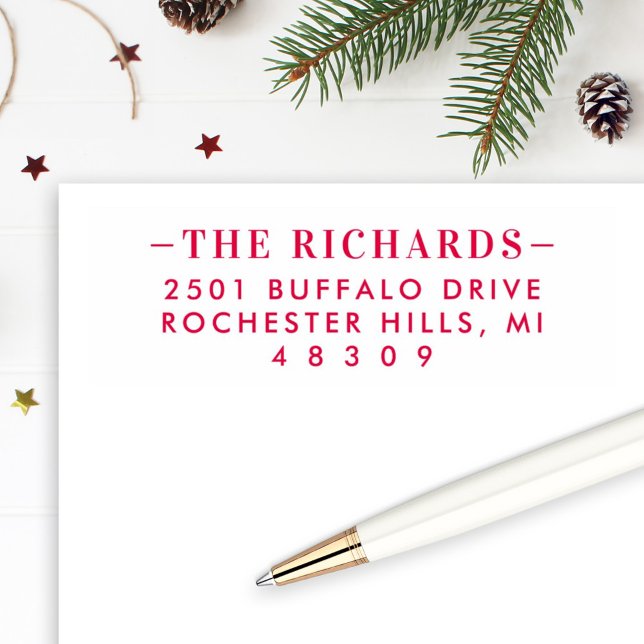 Simple Elegant Surname Return Address Self-inking Stamp (Creator Uploaded)