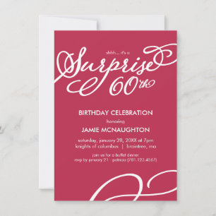 Simple, Elegant Surprise 60th Birthday Invitation