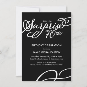 Simple, Elegant Surprise 70th Birthday Invitation