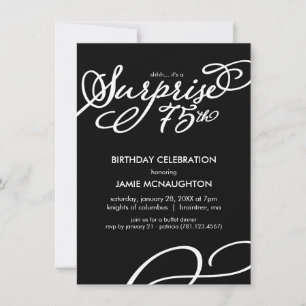 Simple, Elegant Surprise 75th Birthday Invitation