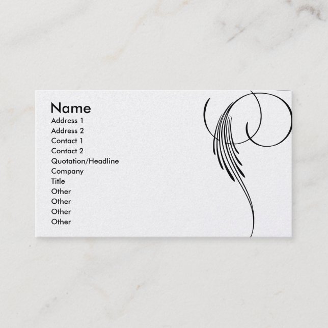 Simple Elegant Swirl Business Card (Front)