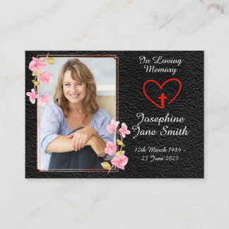 Simple Elegant Sympathy Memorial Photo Prayer Card