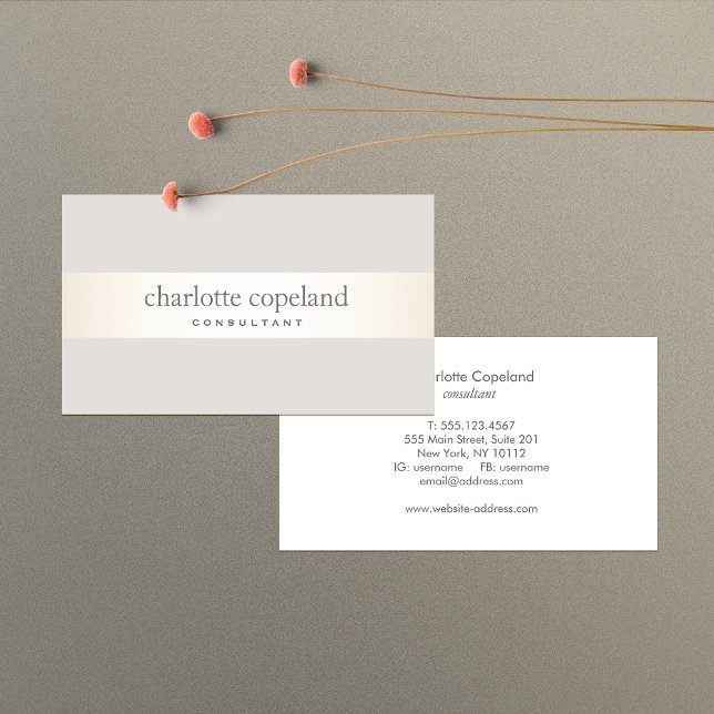 Simple Elegant  Taupe Professional Business Card (Creator Uploaded)