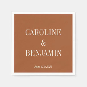 Simple Elegant Terracotta Custom Wedding  Napkin