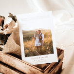 Simple Elegant Terracotta Text and Photo | Wedding Thank You Card<br><div class="desc">These minimalist and elegant wedding thank you cards feature boho terracotta text on a clean white background,  with your personal photo. A simple and stylish look.</div>
