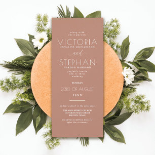 Simple Elegant Terracotta Typography Wedding Invitation