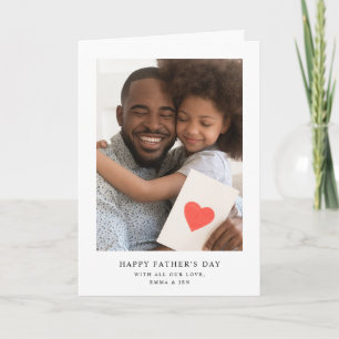 Simple Elegant Text and Photo Happy Father's Day Card