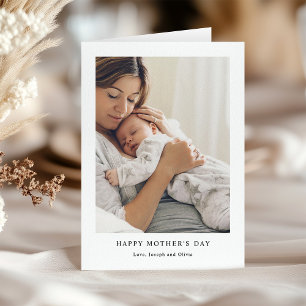 Simple Elegant Text and Photo   Happy Mother's Day Holiday Card
