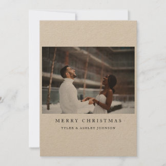 Simple Elegant Text and Photo Merry Christmas  Holiday Card