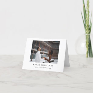 Simple Elegant Text and Photo Merry Christmas Holiday Card