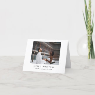 Simple Elegant Text and Photo Merry Christmas  Holiday Card