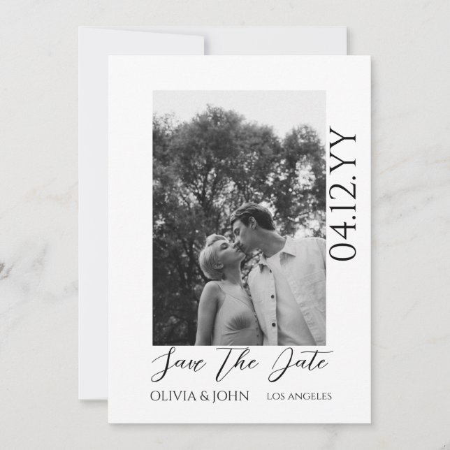 Simple Elegant Text and Photo | Save The Date (Front)