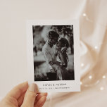 Simple Elegant Text and Photo | Save the Date Announcement Postcard<br><div class="desc">These minimalist and elegant wedding save the date postcards feature modern black text on a clean white background,  with your personal photo. A simple and stylish look.</div>