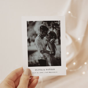 Simple Elegant Text and Photo Save the Date Announcement Postcard