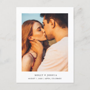 Simple Elegant Text and Photo Save the Date  Announcement Postcard