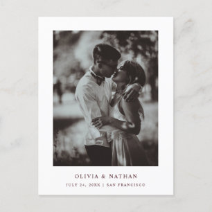 Simple Elegant Text and Photo Save the Date Announcement Postcard