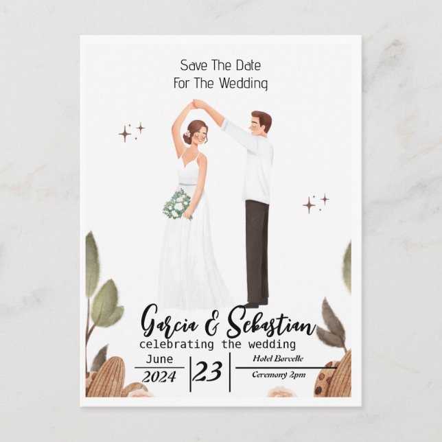 Simple Elegant Text and Photo | Save The Date Magn Holiday Postcard (Front)