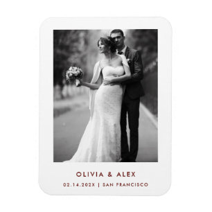 Simple Elegant Text and Photo Save The Date Magnet