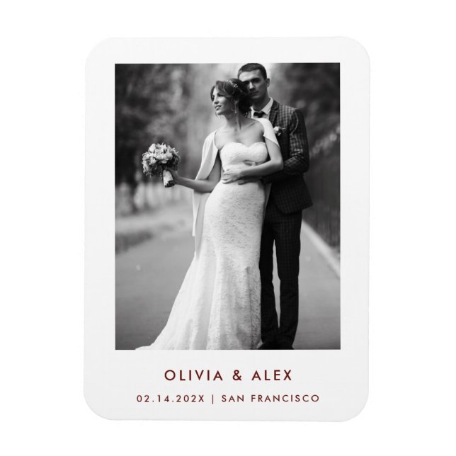 Simple Elegant Text and Photo | Save The Date  Magnet (Vertical)