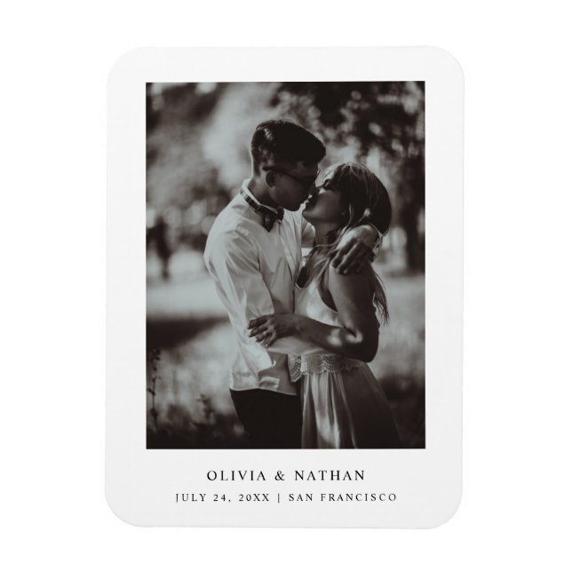 Simple Elegant Text and Photo | Save the Date Magnet (Vertical)