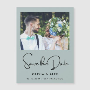 Simple Elegant Text and Photo   Save The Date  Magnetic Invitation