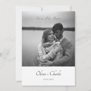 Simple Elegant Text and Photo Wedding Invitation