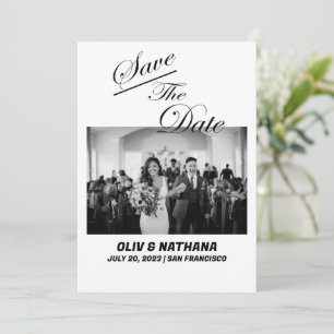 Simple Elegant Text and Photo Wedding Invitation