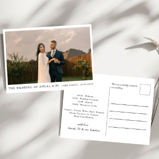 Simple Elegant Text and Photo Wedding Invitation Postcard