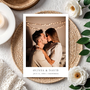 Simple Elegant Text and Photo Wedding Modern Invitation