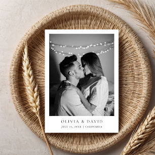 Simple Elegant Text and Photo Wedding Modern Invitation