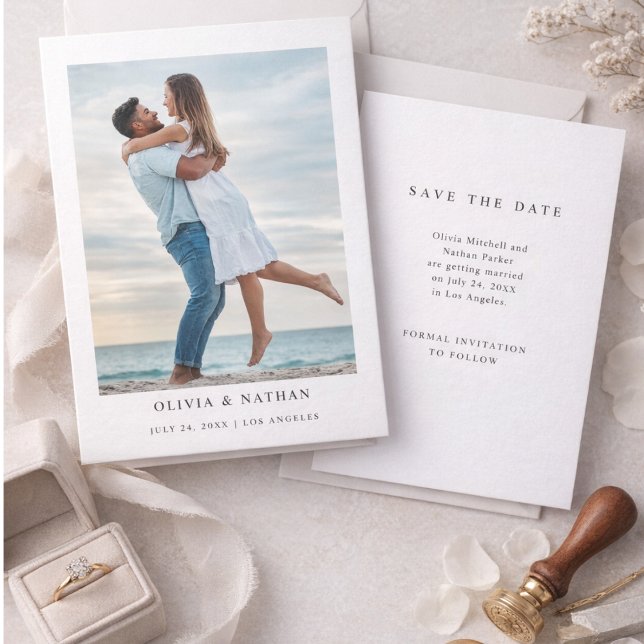 Simple Elegant Text and Photo | Wedding Save The Date (Creator Uploaded)