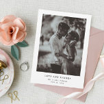 Simple Elegant Text and Photo | Wedding Thank You Card<br><div class="desc">These minimalist and elegant wedding thank you cards feature modern black text on a clean white background,  with your personal photo. A simple and stylish look.</div>