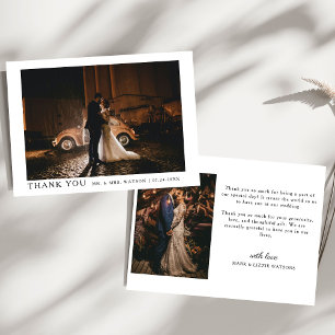 Simple Elegant Text and Photo   Wedding Thank You  Invitation