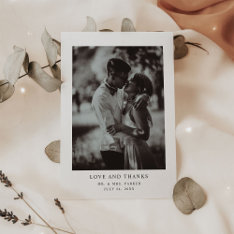 Simple Elegant Text And Photo | Wedding Thank You Postcard at Zazzle