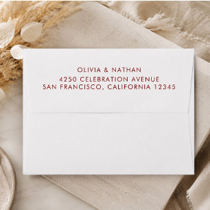 Simple Elegant Text Boho Wedding Envelope