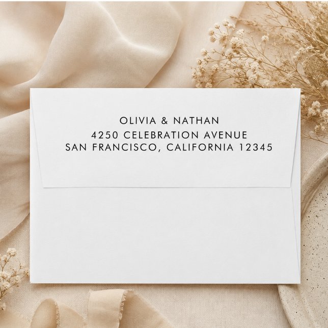  Simple Elegant Text | Boho Wedding Envelope (Simple Elegant Text | Boho Wedding Envelope)