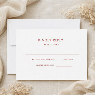  Simple Elegant Text   Boho Wedding RSVP Card