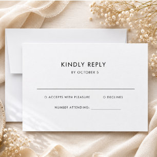 Simple Elegant Text Boho Wedding RSVP Card