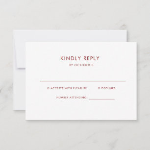  Simple Elegant Text   Boho Wedding RSVP Card