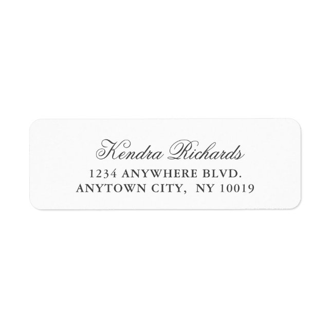 Simple Elegant Text Name and Address (Front)