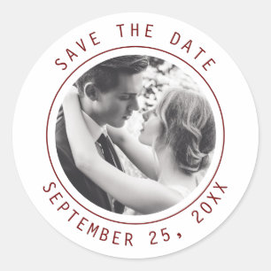 Simple Elegant Text & Photo   QR Code Wedding Classic Round Sticker